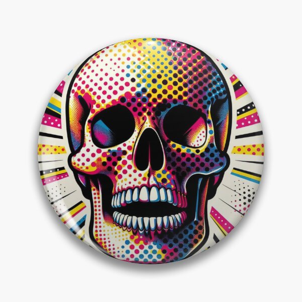 Item preview, Pop-Art style skull with colored dots designed and sold by Blessinger77.