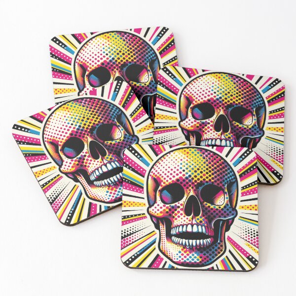 Item preview, Pop-Art style skull with colored dots designed and sold by Blessinger77.