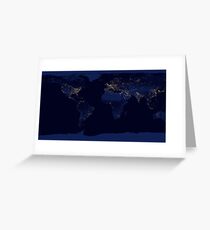 Earth at Night NASA Satellite Image Greeting Card