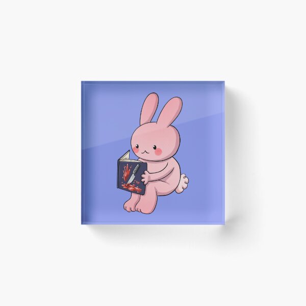 Item preview, bunny reading horror designed and sold by warenillus.