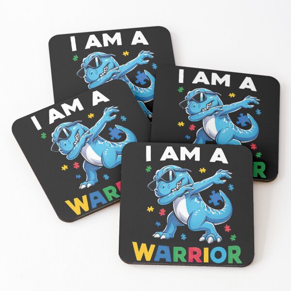 Item preview, Autism Dinosaur I AM A WARRIOR Autism Support T-Rex autism awareness Tee designed and sold by MAPDDesigns.