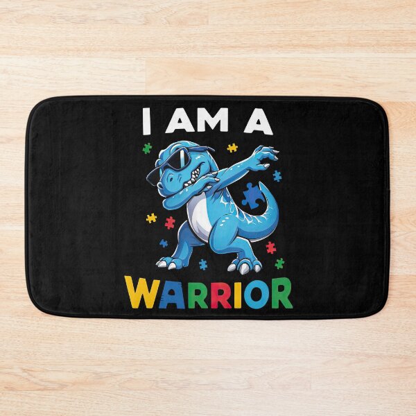 Item preview, Autism Dinosaur I AM A WARRIOR Autism Support T-Rex autism awareness Tee designed and sold by MAPDDesigns.