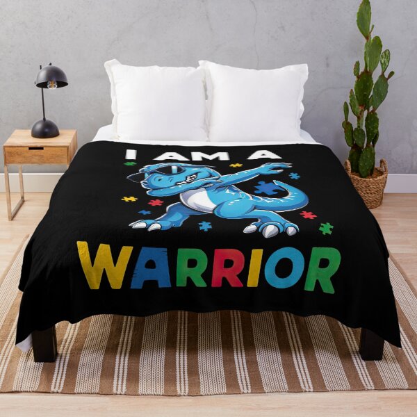 Item preview, Autism Dinosaur I AM A WARRIOR Autism Support T-Rex autism awareness Tee designed and sold by MAPDDesigns.