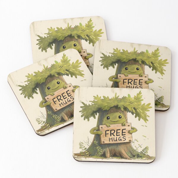 Item preview, Cheerful Cartoon Tree with Free Hugs designed and sold by Ace Apparel  Attire.