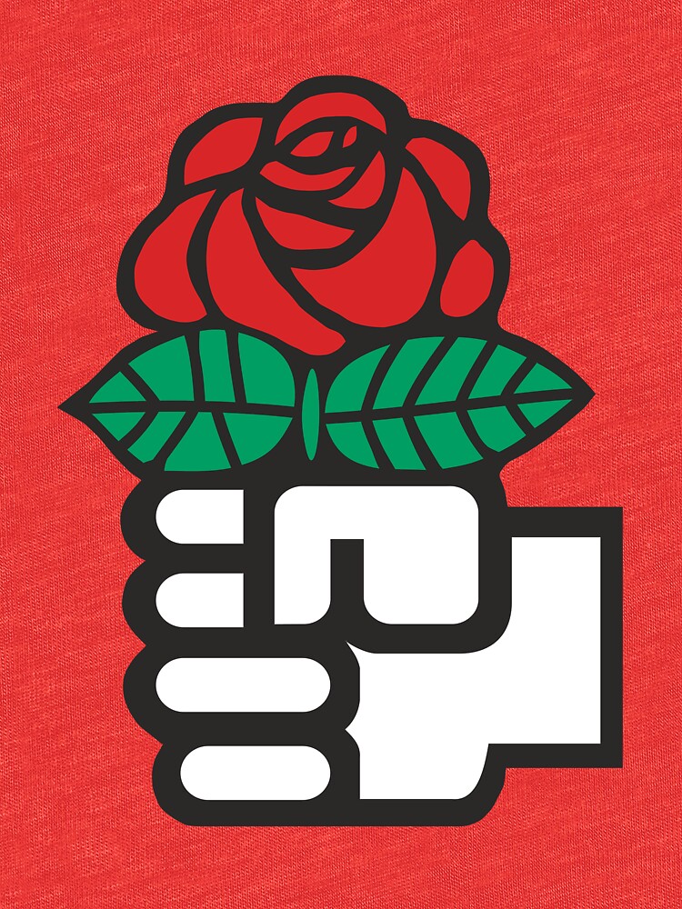 "Socialism The Fist and Red Rose Symbol" Tshirt by Martstore Redbubble