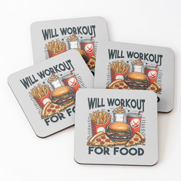 Item preview, Will Workout For Food: Funny Fitness Training Sayings designed and sold by Daqomm.