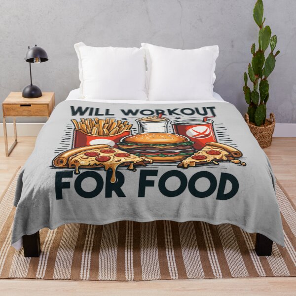 Item preview, Will Workout For Food: Funny Fitness Training Sayings designed and sold by Daqomm.