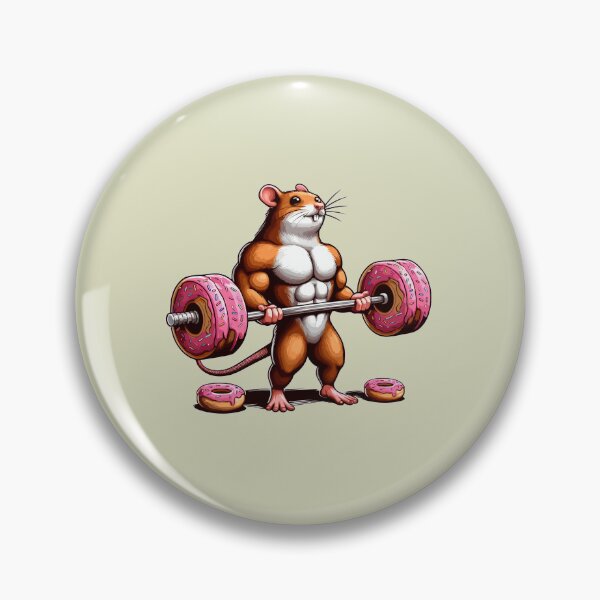Item preview, Entrenamiento de donas: linda rata con músculos entrenando en el gimnasio designed and sold by Daqomm.