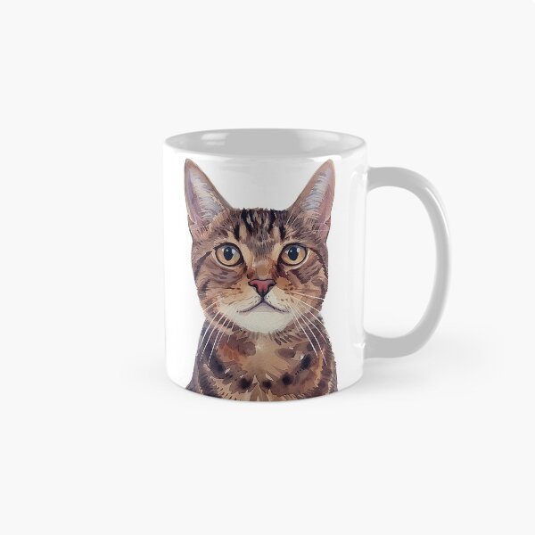 Item preview, Adorable retrato de acuarela de gato atigrado marrón designed and sold by 33wolvesdesigns.