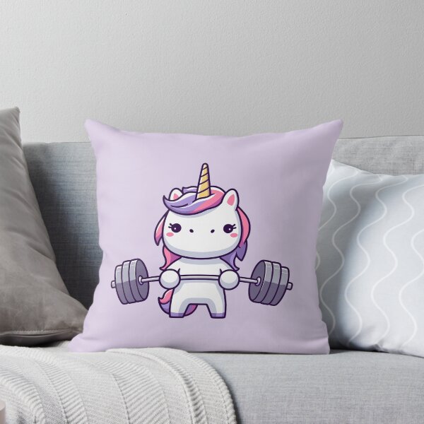 Item preview, Cute Rainbow Unicorn Workout Cartoon - Weightlifting Exercise designed and sold by Daqomm.
