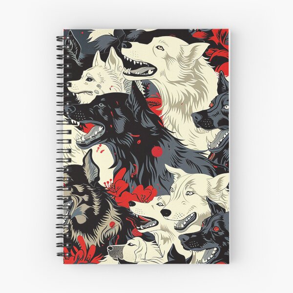 Item preview, whimsical dogs seamless pattern- embracing companionship with an edgy twist designed and sold by 33wolvesdesigns.