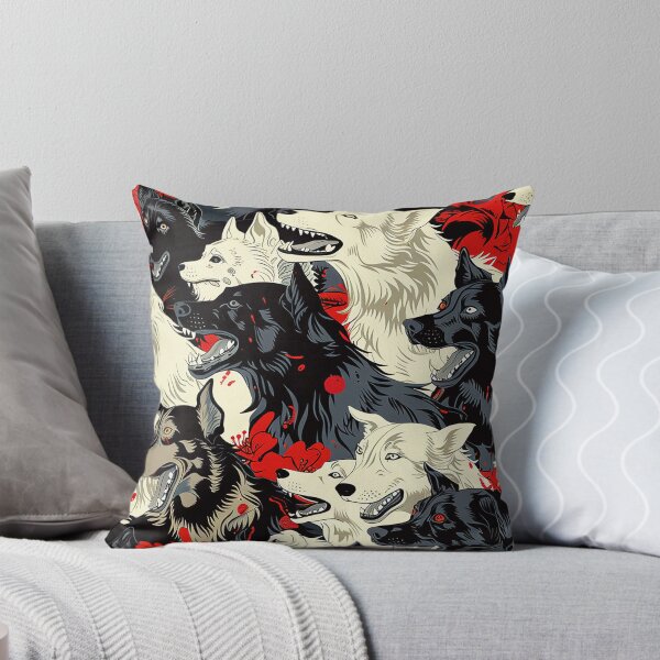 Item preview, whimsical dogs seamless pattern- embracing companionship with an edgy twist designed and sold by 33wolvesdesigns.