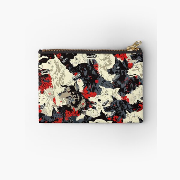 Item preview, whimsical dogs seamless pattern- embracing companionship with an edgy twist designed and sold by 33wolvesdesigns.