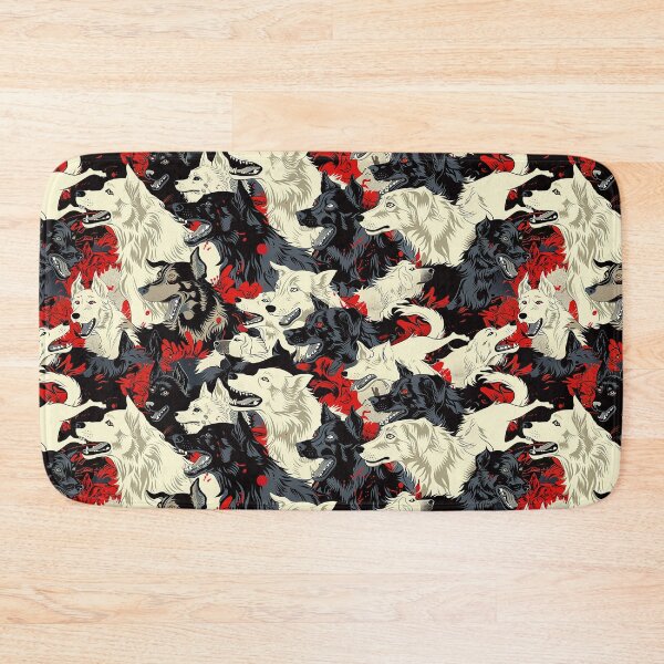Item preview, whimsical dogs seamless pattern- embracing companionship with an edgy twist designed and sold by 33wolvesdesigns.