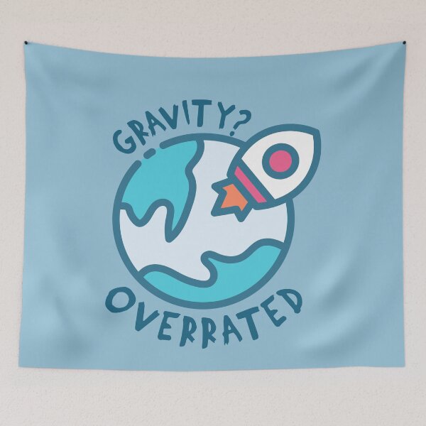 Item preview, Launch Of A Roket From The Earth With Funny Quote Of Gravity Overrated designed and sold by NosandEdgy.
