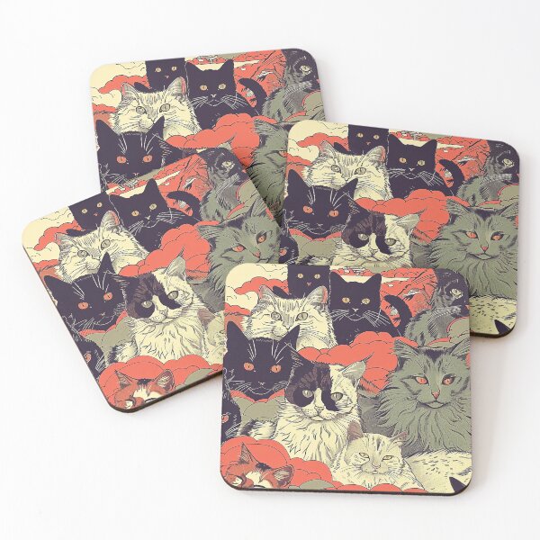 Item preview, Whimsical Cats Seamless Pattern - Embrace Companionship with a Dash of Edginess designed and sold by 33wolvesdesigns.