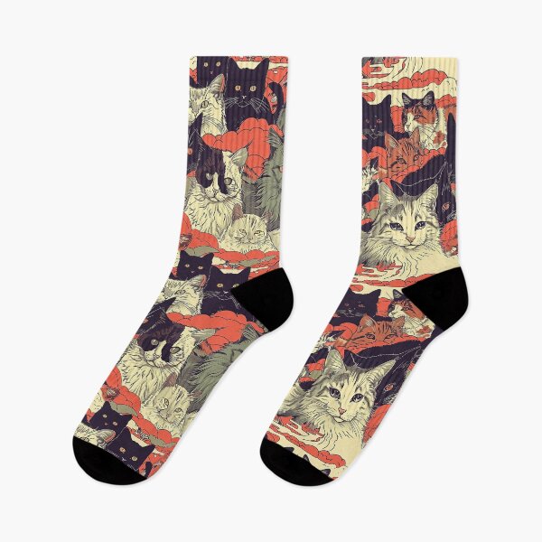 Item preview, Whimsical Cats Seamless Pattern - Embrace Companionship with a Dash of Edginess designed and sold by 33wolvesdesigns.