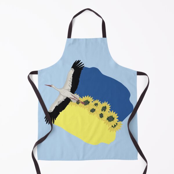 Item preview, A Stork carries a Ukrainian flag and sunflowers on its wings designed and sold by KateQR.