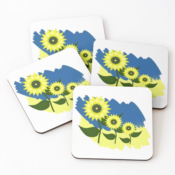 Item preview, Blooming sunflowers on a blue and yellow background. Colors of the Ukrainian flag. designed and sold by KateQR.