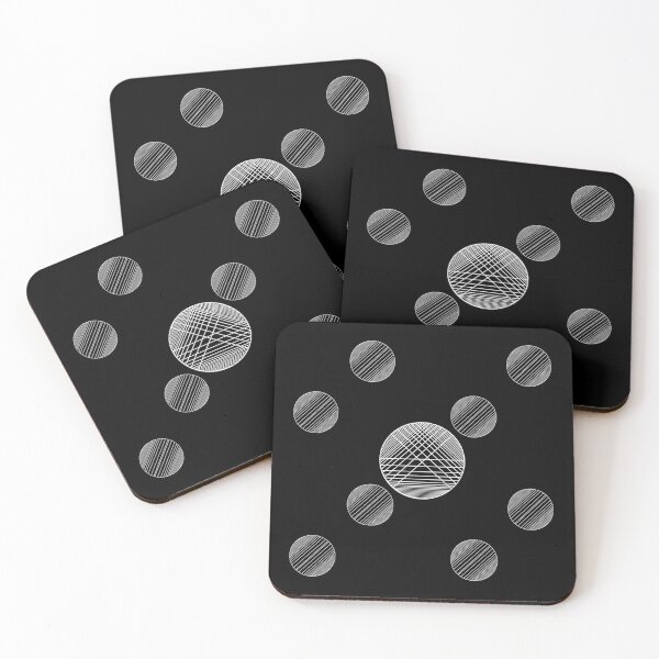 Item preview, Monochrome White lines Striped circles Abstract pattern designed and sold by KateQR.