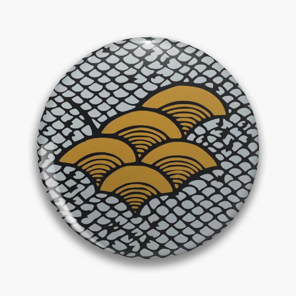 Item preview, Fish scales and waves - Japanese vintage kimono pattern designed and sold by Japan Design Prints.