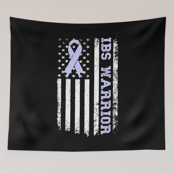 Item preview, IBS Warrior Irritable Bowel Syndrome Awareness Periwinkle Ribbon Flag designed and sold by stylesip.