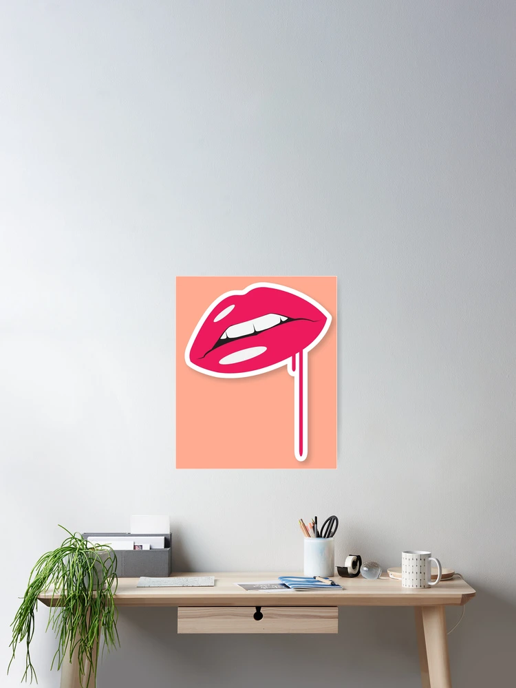 Aperçu 2 sur 3. Poster avec l'œuvre Lèvres Rouges Pop Art créée et vendue par Alphaproject.
