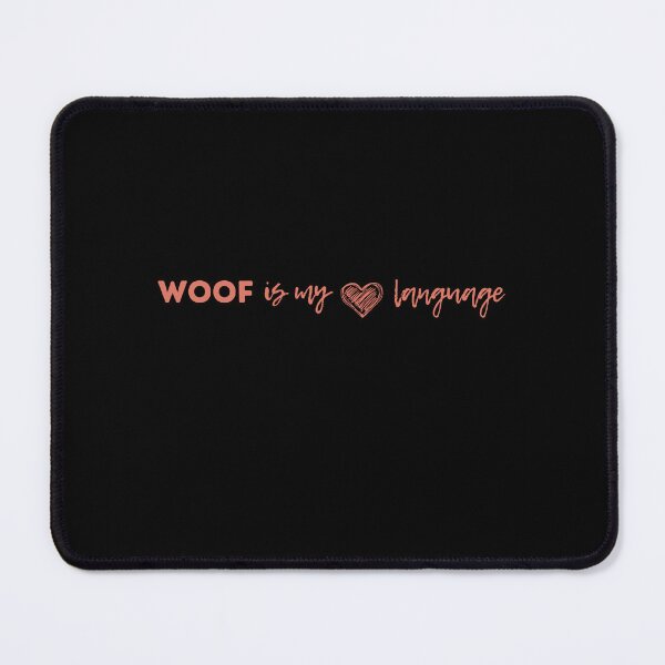 Item preview, Woof Is My Love Language with a heartshape - funny gifts for dog lovers (orange) designed and sold by alczar.