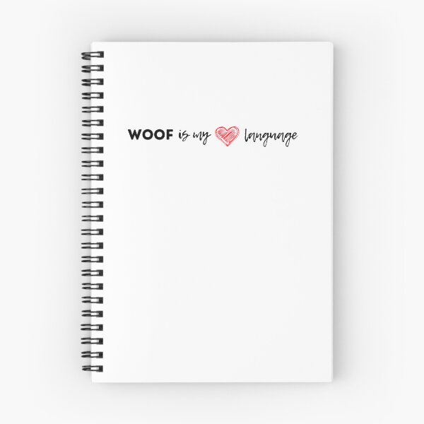Item preview, Woof Is My Love Language with a heartshape, black letters - funny gifts for dog lovers designed and sold by alczar.