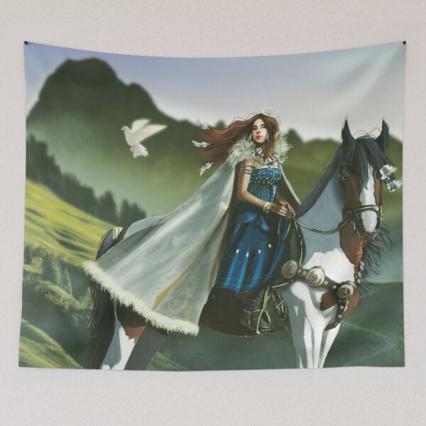 Item preview, A Viking princess on her horse sees a dove passing by designed and sold by François Roebben.