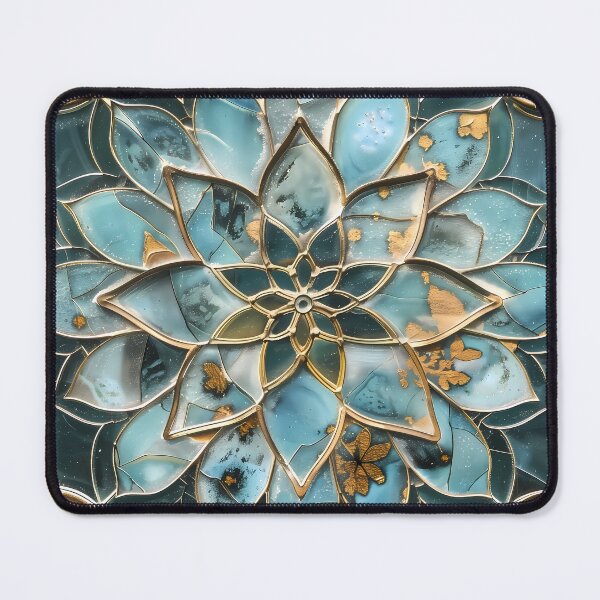Item preview, Opal mandala and turquoise and gold marble designed and sold by Fantasyplus.