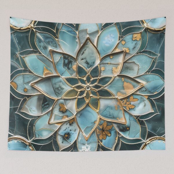 Item preview, Opal mandala and turquoise and gold marble designed and sold by Fantasyplus.