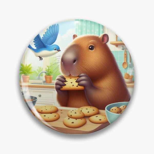 Item preview, Capybara Baker with Blue Bird5 designed and sold by Capybara Art Lover.