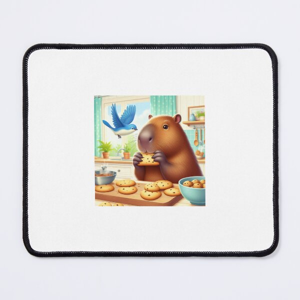 Item preview, Capybara Baker with Blue Bird5 designed and sold by Capybara Art Lover.
