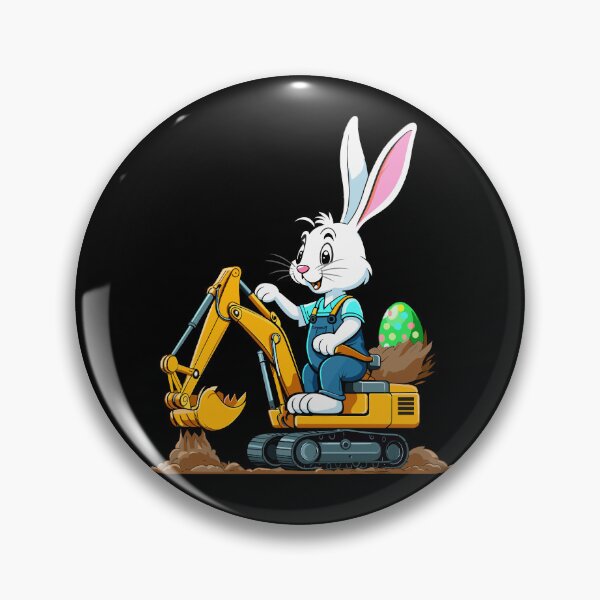 Item preview, Easter bunny excavator driver Easter eggs funny designed and sold by LuminOrb.