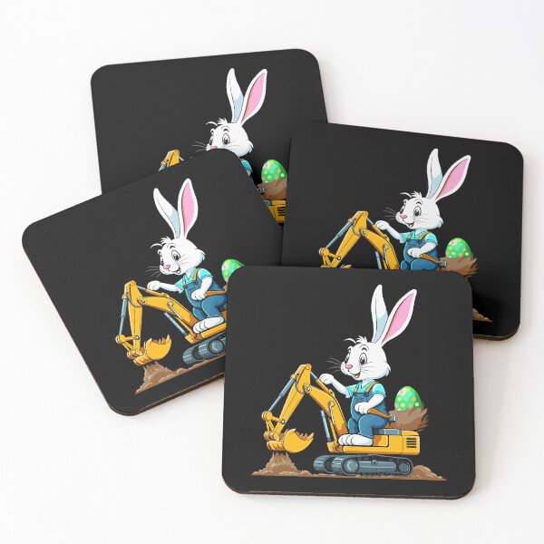 Item preview, Easter bunny excavator driver Easter eggs funny designed and sold by LuminOrb.