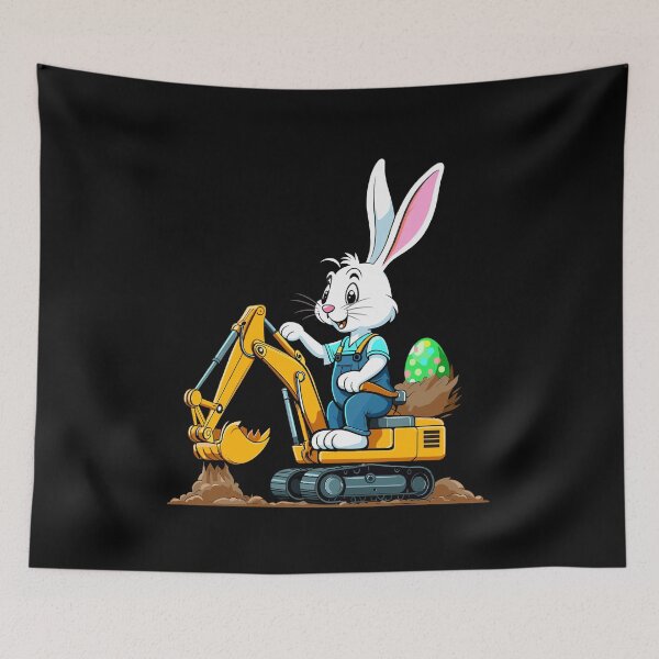 Item preview, Easter bunny excavator driver Easter eggs funny designed and sold by LuminOrb.