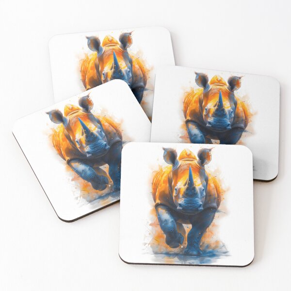Item preview, The sturdy rhinoceros, Watercolor Art, Big Five African Wildlife designed and sold by IcebearDesign.