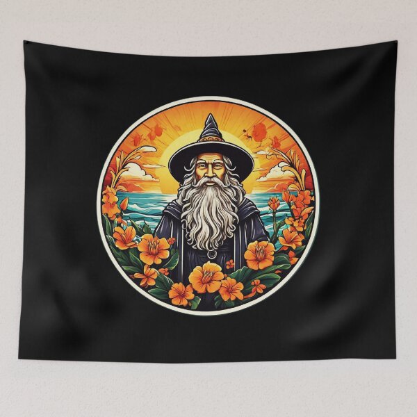 Item preview, Beach Lover Wizard by the Sea with Hawaiian Orchids designed and sold by NautiChic.