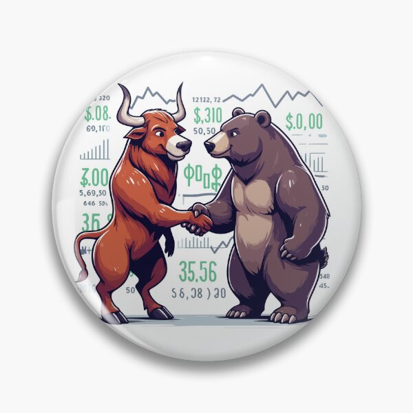 Item preview, Finance Stocks Bull Bear Wall Street Gift designed and sold by Pineapple-Tree.
