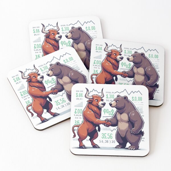 Item preview, Finance Stocks Bull Bear Wall Street Gift designed and sold by Pineapple-Tree.