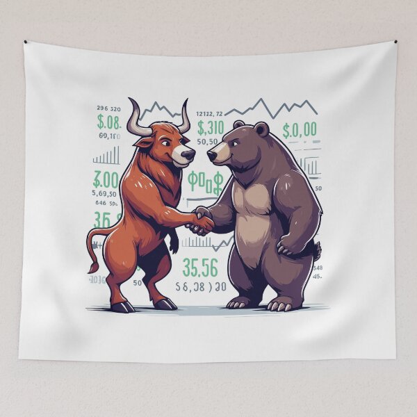 Item preview, Finance Stocks Bull Bear Wall Street Gift designed and sold by Pineapple-Tree.