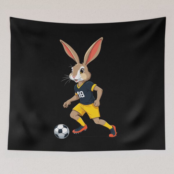 Item preview, Easter bunny soccer player and Easter soccer design designed and sold by LuminOrb.