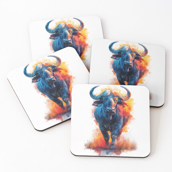 Item preview, African buffalo, Watercolor Art, Big Five African Wildlife designed and sold by IcebearDesign.