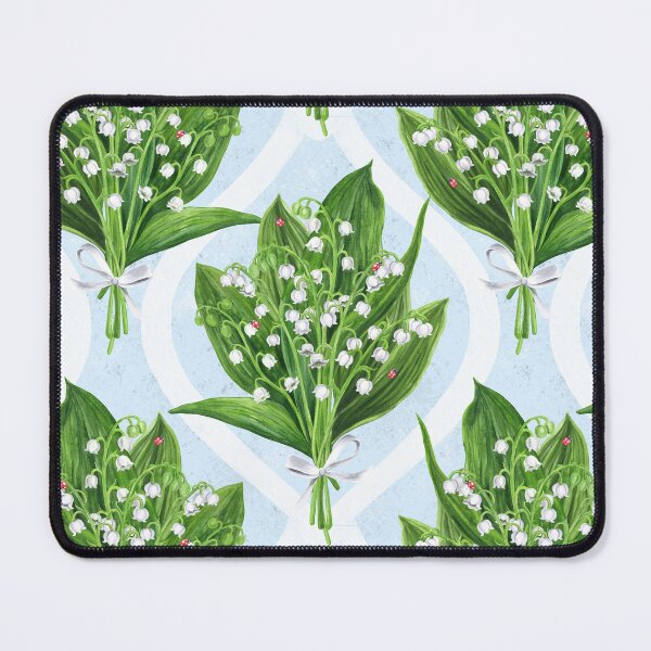 Item preview, Bouquet of lilly of the valley flowers on soft blue designed and sold by Katerina Mitkova Kirilova.