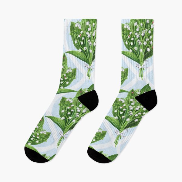 Item preview, Bouquet of lilly of the valley flowers on soft blue designed and sold by Katerina Mitkova Kirilova.