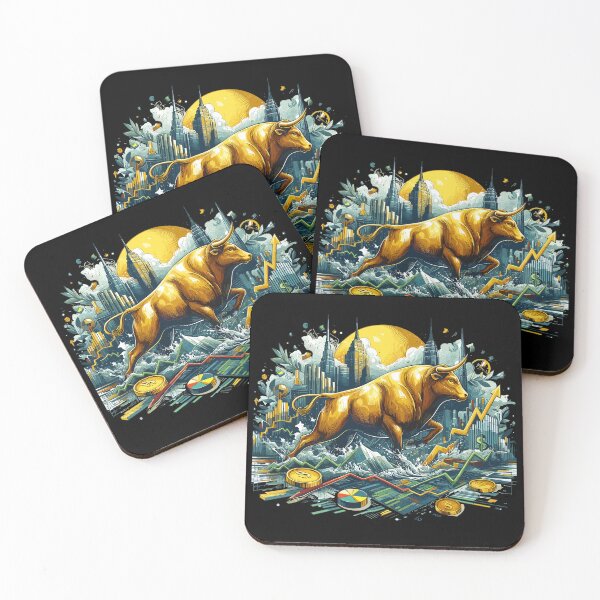 Item preview, Finance Stocks Taurus Bull Gold Wall Street Gift designed and sold by Pineapple-Tree.