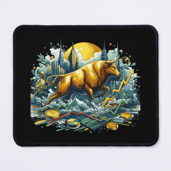 Item preview, Finance Stocks Taurus Bull Gold Wall Street Gift designed and sold by Pineapple-Tree.