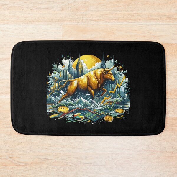 Item preview, Finance Stocks Taurus Bull Gold Wall Street Gift designed and sold by Pineapple-Tree.