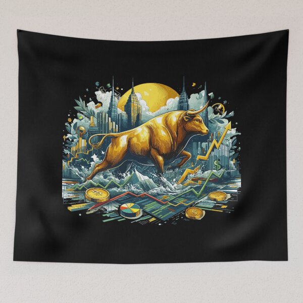 Item preview, Finance Stocks Taurus Bull Gold Wall Street Gift designed and sold by Pineapple-Tree.